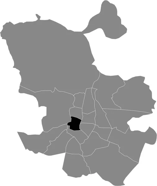 Mapa Ubicación Negro Del Barrio Madrilenian Centro Dentro Del Mapa — Archivo Imágenes Vectoriales