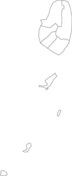 セントビンセント グレナディーンの白いベクトル図とその教区の黒い境界線 — ストックベクタ