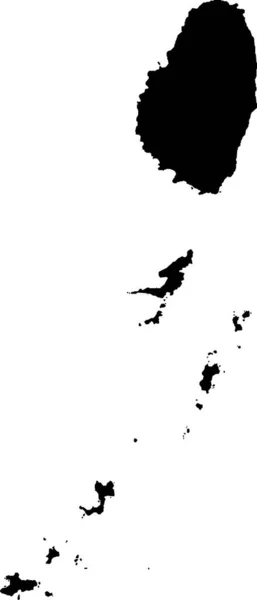 Mapa Vetorial Negro Monarquia Constitucional Parlamentar Unitária São Vicente Granadinas —  Vetores de Stock