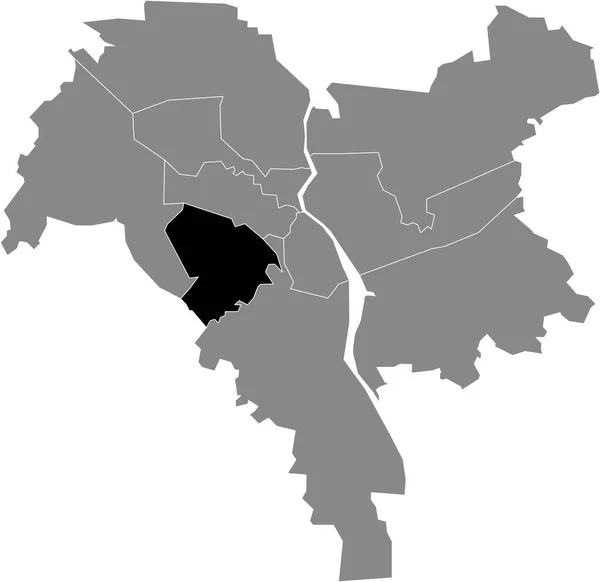 Mappa Dettagliata Kievan Solomianskyi District All Interno Della Mappa Grigia — Vettoriale Stock