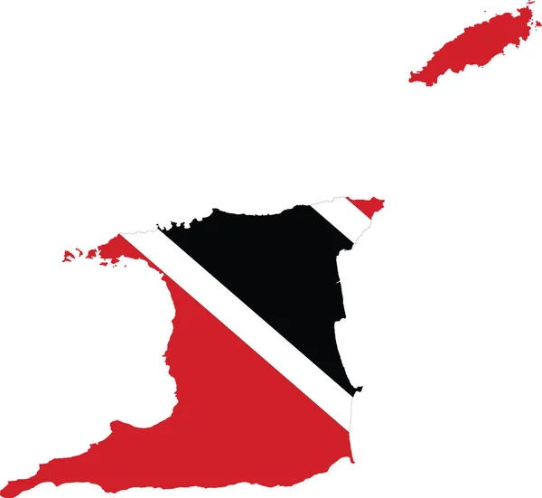 Bandeira Trinidad Tobago Cortada Dentro Mapa —  Vetores de Stock