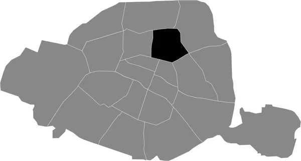 Black Location Map Parisian Dixime 10Ο Διαμέρισμα Μέσα Γκρι Χάρτη — Διανυσματικό Αρχείο