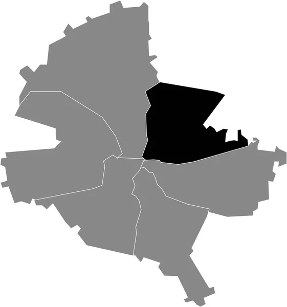ルーマニアの黒い地図セクター2ブカレスト ルーマニアの灰色の地図 — ストックベクタ