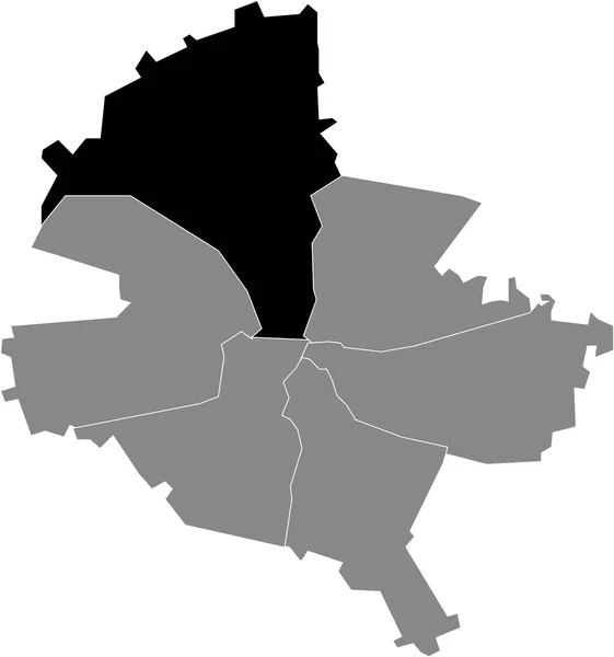 Mapa Localização Romeno Sector Mapa Cinza Bucareste Romênia — Vetor de Stock