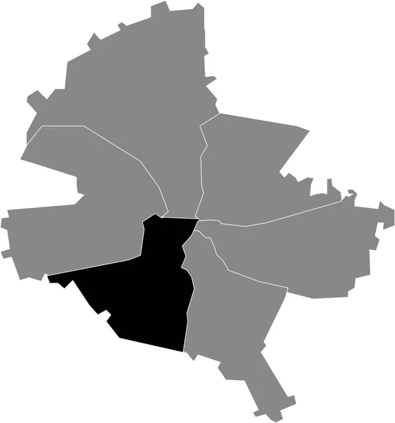 Mappa Dettagliata Rumeno Settore All Interno Della Mappa Grigia Bucarest — Vettoriale Stock