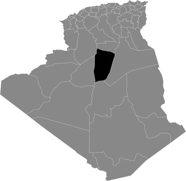 알제리의 회색지도 알제리엘 메니아 지역의 — 스톡 벡터