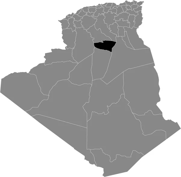 알제리의 회색지도 내부에 알제리가 다이아 지역의 — 스톡 벡터