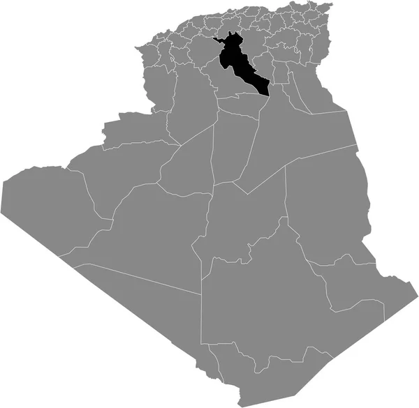 Mapa Ubicación Negro Provincia Argelina Djelfa Dentro Del Mapa Gris — Archivo Imágenes Vectoriales