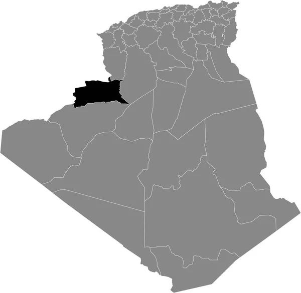 Mapa Ubicación Negro Provincia Argelina Bchar Dentro Del Mapa Gris — Archivo Imágenes Vectoriales