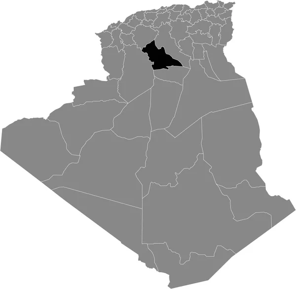 Mappa Geografica Nera Della Provincia Laghouat Algeria — Vettoriale Stock