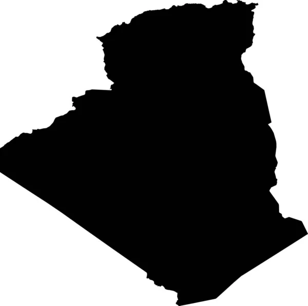 Чорна Векторна Мапа Унітарної Напівпрезидентської Конституційної Республіки Алжир — стоковий вектор