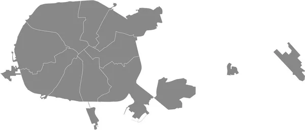 Mapa Cinza Vetorial Simples Com Bordas Brancas Raions Distritos Minsk —  Vetores de Stock