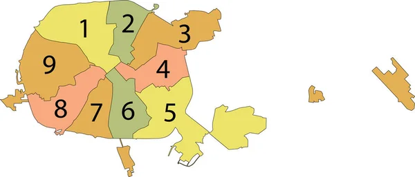 Siyah Kenarlı Basit Vektör Pastel Haritası Minsk Belarus Bölgelerindeki Rayonların — Stok Vektör