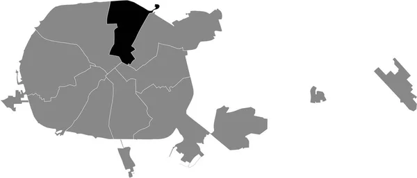 Mapa Localização Savyetski Raion Distrito Soviético Dentro Mapa Cinzento Minsk —  Vetores de Stock