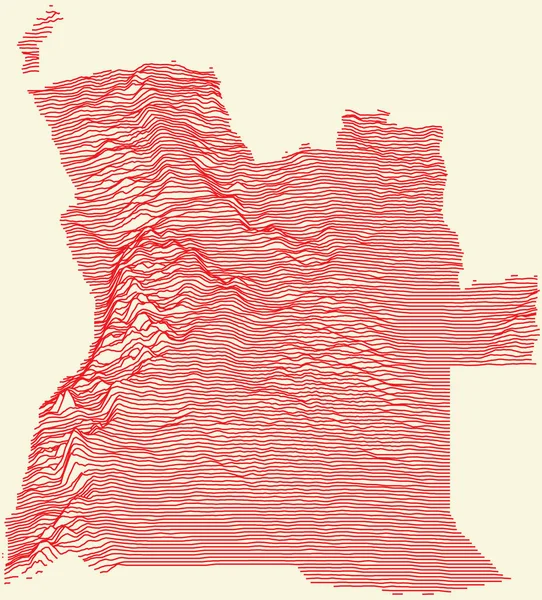 ベージュ地に赤い輪郭線を持つアンゴラの地図 — ストックベクタ