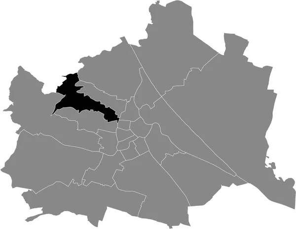 Black Location Map Viennese Hernals District Gray Map Vienna Austria — Stock Vector