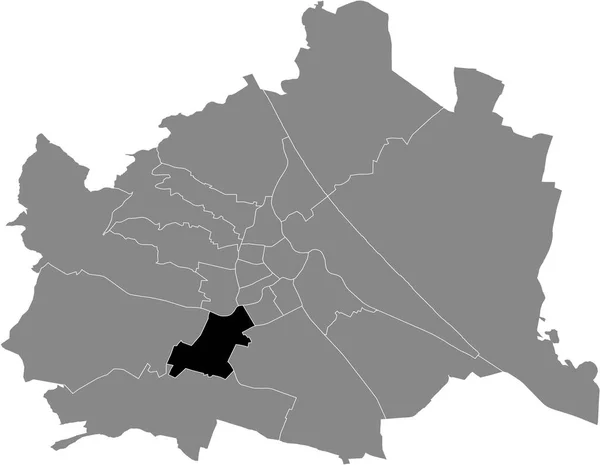 Black Location Map Viennese Meidling District Gray Map Vienna Αυστρία — Διανυσματικό Αρχείο