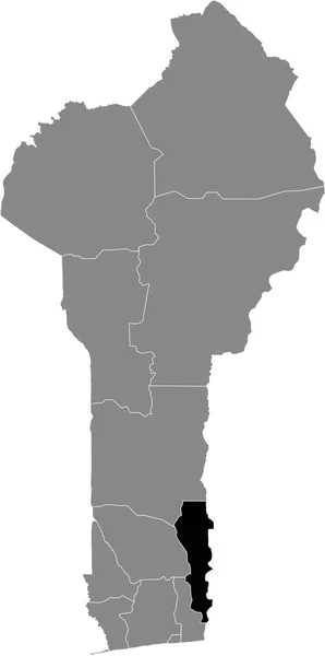 Black Location Map Beninese Plateau Department Gray Map Benin — Stock Vector