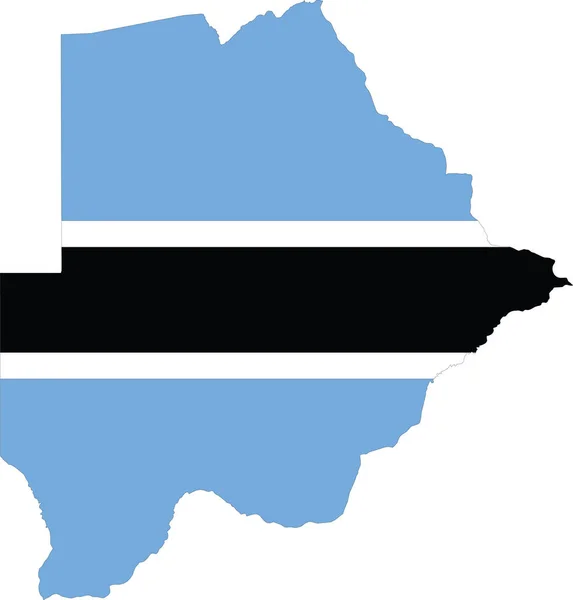 Bandeira Botsuana Cortada Dentro Seu Mapa — Vetor de Stock