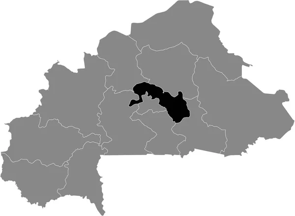 Чёрная Карта Буркинаб Плато Центральный Регион Внутри Серой Карты Буркина — стоковый вектор
