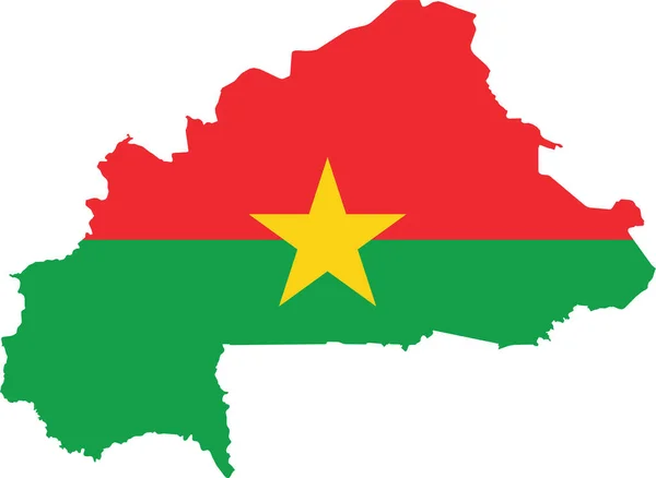 Bandera Burkina Faso Recortada Dentro Mapa — Vector de stock