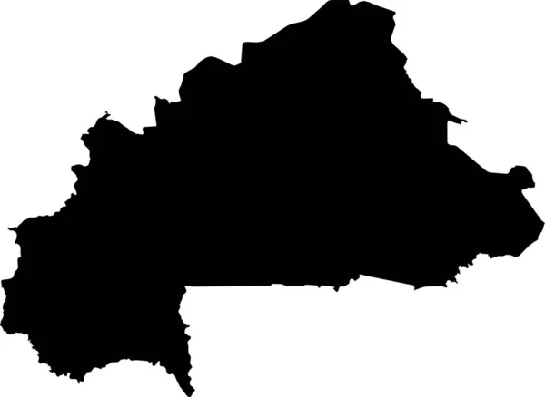 Peta Vektor Hitam Dari Republik Burkina Faso - Stok Vektor
