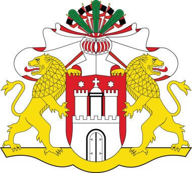 Almanya 'nın Hamburg kentindeki Özgür ve Hanedan şehrinin resmi arması.