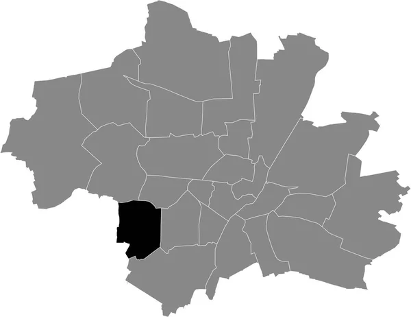 Černá Mapa Lokality Mnchner Hadern Borough Stadtbezirk Uvnitř Šedé Mapy — Stockový vektor