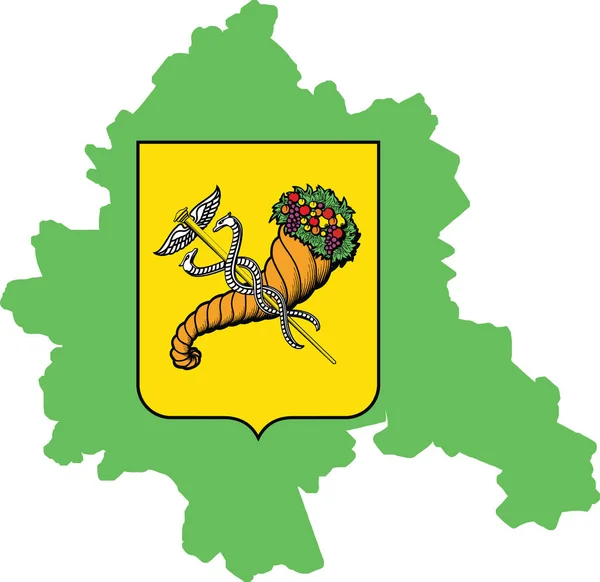 Mapa Administrativo Vector Simple Dentro Bandera Kharkiv Ucrania — Archivo Imágenes Vectoriales