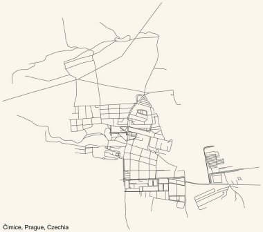 Çek Cumhuriyeti Prag 'ın başkenti Kadastro bölgesinin klasik bej arka plan haritası