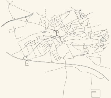 Çek Cumhuriyeti Prag 'ın başkenti Prag' ın eporyje kadastro bölgesinin klasik bej arkaplan haritası