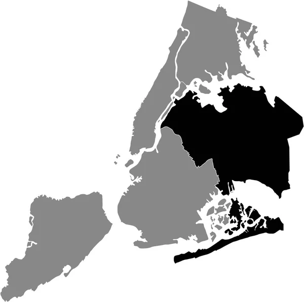 Black Location Map New Yorker Queens Borough Major City New — стоковий вектор