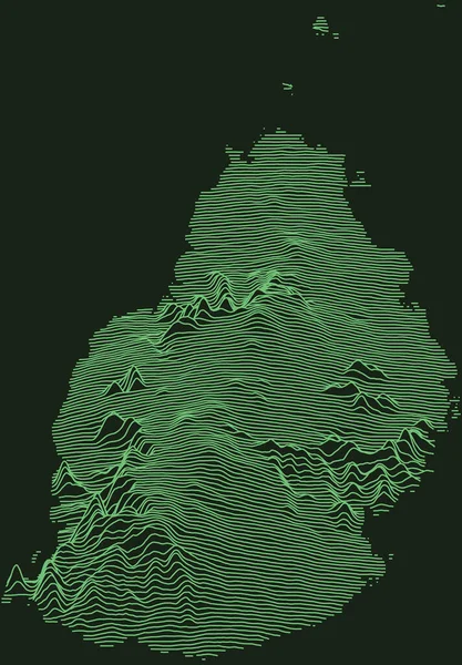 Carte Tactique Radar Militaire Topographique République Maurice Avec Des Lignes — Image vectorielle