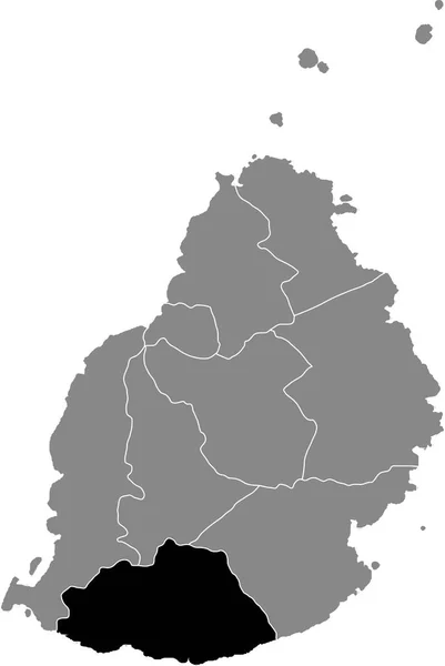 Negro Destacado Mapa Ubicación Del Distrito Mauricio Savanne Dentro Mapa — Archivo Imágenes Vectoriales