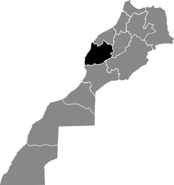Preto Destaque Mapa Localização Região Marroquina Marrakech Safi Dentro Mapa —  Vetores de Stock