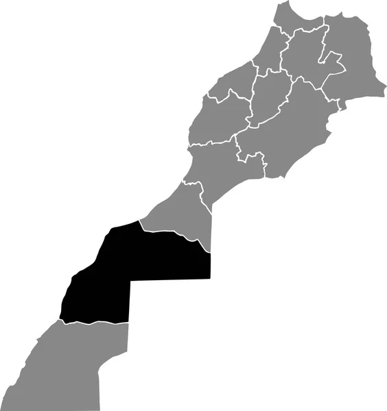 Preto Destaque Mapa Localização Região Marroquina Layoune Sakia Hamra Dentro —  Vetores de Stock