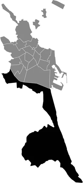 Mapa Localização Preta Distrito Valencian Pobles Del Sud Dentro Capital — Vetor de Stock