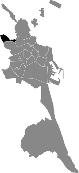 Mapa Localização Preta Distrito Valencian Pobles Del Oest Dentro Capital —  Vetores de Stock