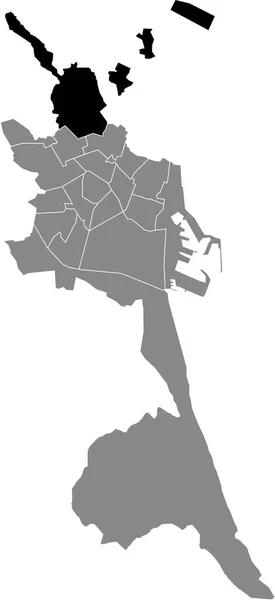 Mapa Localização Preta Distrito Valencian Pobles Del Nord Dentro Capital — Vetor de Stock