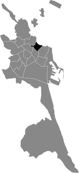 Czarna Mapa Lokalizacji Valencian Benimaclet District Hiszpańskiej Stolicy Regionu Walencja — Wektor stockowy