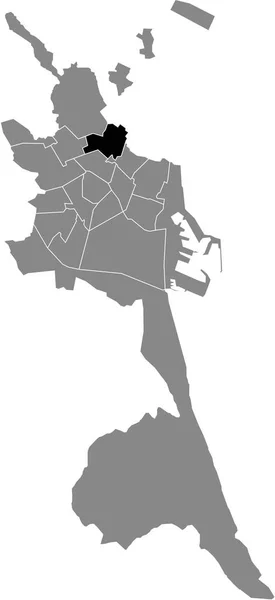 Mapa Localização Preta Distrito Valencian Rascanya Dentro Capital Regional Espanhola — Vetor de Stock