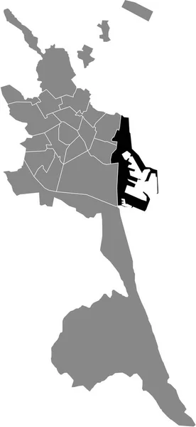 Карта Черного Расположения Валенсийского Района Поблац Маркеммс Испанской Столице Валенсии — стоковый вектор