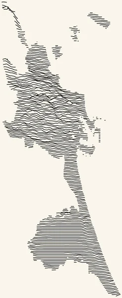 Carte Topographique Valence Espagne Avec Lignes Contour Noires Sur Fond — Image vectorielle
