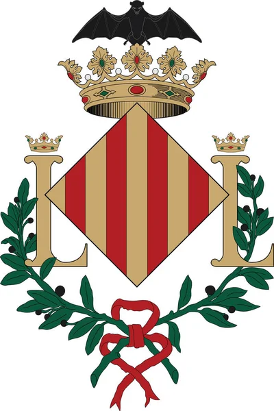 Illustration Vectorielle Des Armoiries Capitale Régionale Espagnole Valence Espagne — Image vectorielle