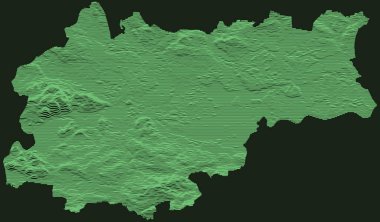 Krakow, Polonya Topografik Askeri Radar Taktik Haritası koyu yeşil arka planda zümrüt yeşil çizgiler