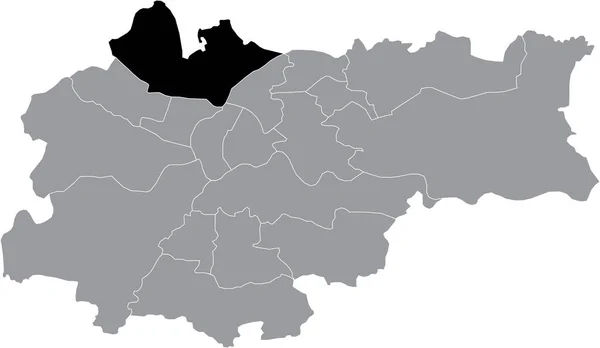 Carte Localisation Noire Quartier Krakovian Prdnik Biay White Prdnik Intérieur — Image vectorielle