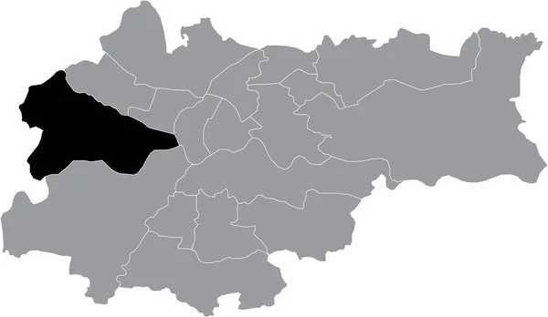 Mapa Localização Preto Distrito Krakovian Zwierzyniec Dentro Capital Regional Polonesa —  Vetores de Stock