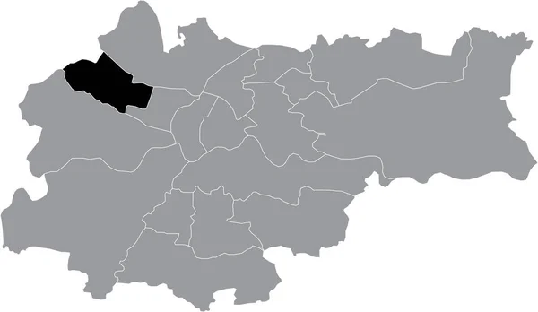 Black Location Map Krakovian Bronowice District Polish Regional Capital City — Stock Vector