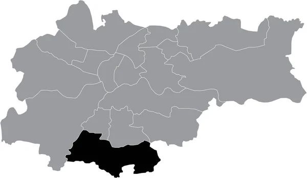 Mapa Localização Preto Distrito Krakovian Swoszowice Dentro Capital Regional Polonesa —  Vetores de Stock