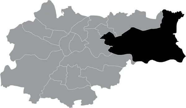 Mapa Localização Preto Distrito Krakovian Nowa Huta New Steel Mill —  Vetores de Stock